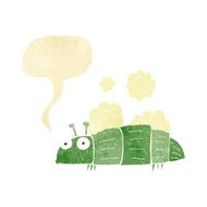 cartoon bug with thought bubble N5