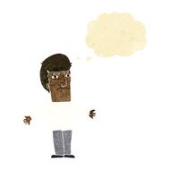 cartoon annoyed boss with thought bubble