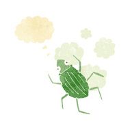 cartoon bug with thought bubble N6