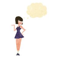 cartoon pretty woman with thought bubble N41