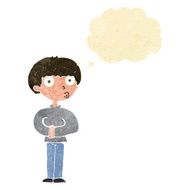 cartoon curious man with thought bubble N12