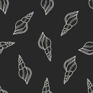 Shell doodle seamless pattern background N9
