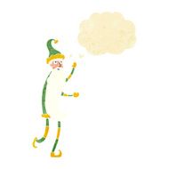 cartoon skinny santa with thought bubble N2