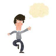 cartoon rushing man with thought bubble N2