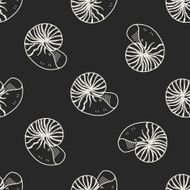 Shell doodle seamless pattern background N10