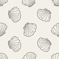 Shell doodle seamless pattern background N11