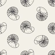 Shell doodle seamless pattern background N12