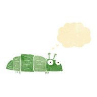 cartoon bug with thought bubble N7