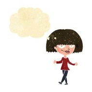 cartoon smug looking woman with thought bubble N2