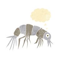 cartoon shrimp with thought bubble N3