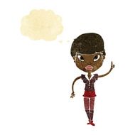 cartoon woman with idea thought bubble N38