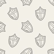 shield doodle seamless pattern background