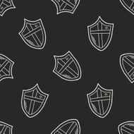 shield doodle seamless pattern background N3