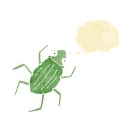 cartoon bug with thought bubble N8