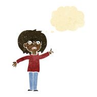 cartoon woman asking question with thought bubble N3