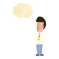 cartoon nervous man with thought bubble N24