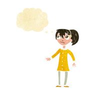 cartoon worried girl with thought bubble N2