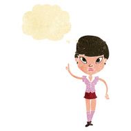 cartoon woman with idea thought bubble N39