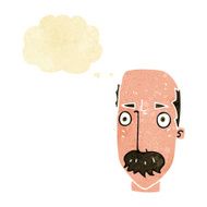 cartoon annoyed old man with thought bubble N10