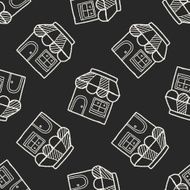 shop store doodle drawing seamless pattern background