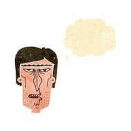 cartoon angry face with thought bubble N4