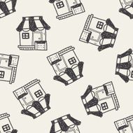 shop store doodle drawing seamless pattern background N3