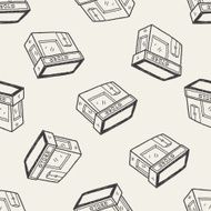 shop store doodle drawing seamless pattern background N4