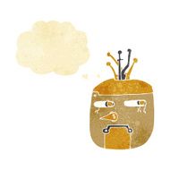 cartoon robot head with thought bubble N8