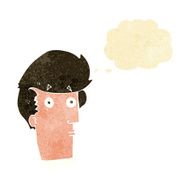 cartoon surprised expression with thought bubble N2