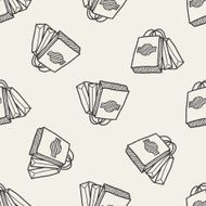 shopping bag doodle drawing seamless pattern background N2