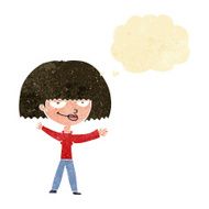 cartoon smug woman with thought bubble N4
