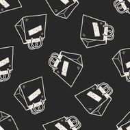 shopping bag doodle drawing seamless pattern background N3