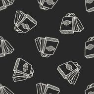 shopping bag doodle drawing seamless pattern background N4