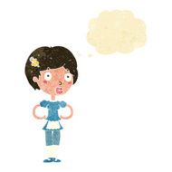 cartoon woman in french maid outfit with thought bubble N2