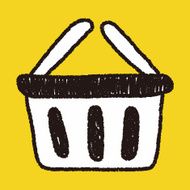 shopping basket doodle drawing N4