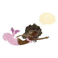 cartoon mermaid with thought bubble N11