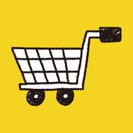 shopping cart doodle drawing N15