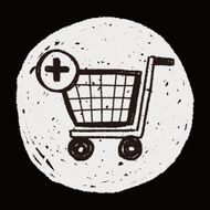 shopping cart doodle drawing N19