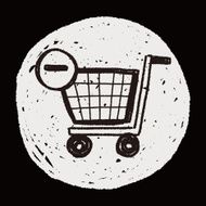 shopping cart doodle drawing N20