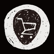 shopping cart doodle drawing N21