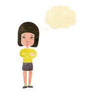 cartoon woman with crossed arms thought bubble N9