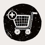 shopping cart doodle drawing N22