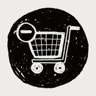shopping cart doodle drawing N23