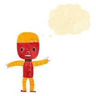 cartoon robot with thought bubble N13
