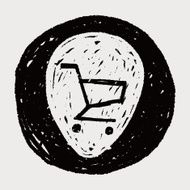 shopping cart doodle drawing N24