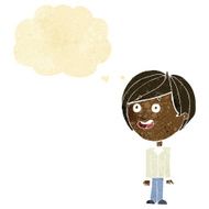 cartoon happy surprised boy with thought bubble