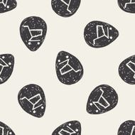 shopping cart doodle drawing seamless pattern background N3