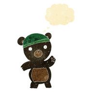 cute cartoon black bear with thought bubble N3