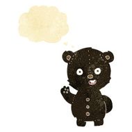 cute cartoon black bear with thought bubble N4