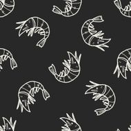 Shrimp doodle seamless pattern background N3